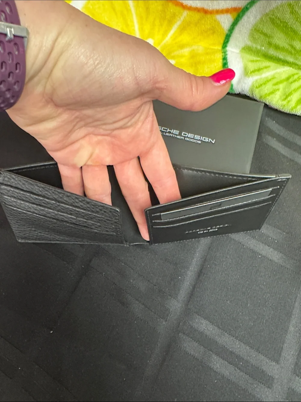 Porsche Design Black Leather Fold Wallet
